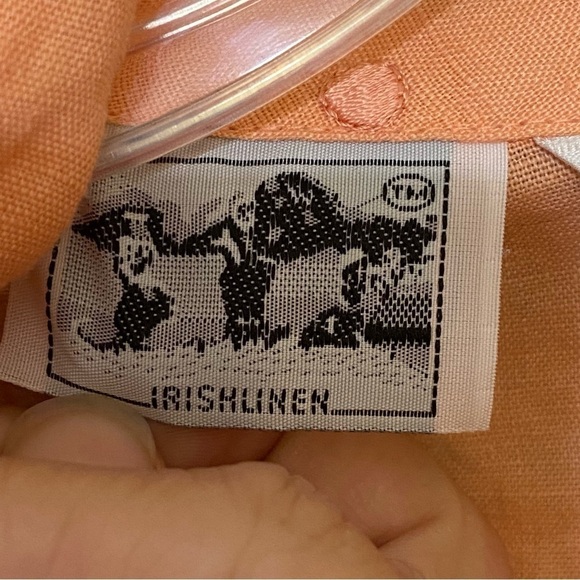 Richard Malcom Irish Linen Button Down Blouse Peach Sz Small - Picture 3 of 9